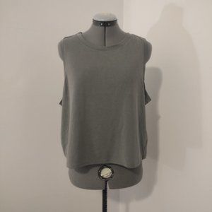 Silky Sueded Jersey Cropped Muscle Tank